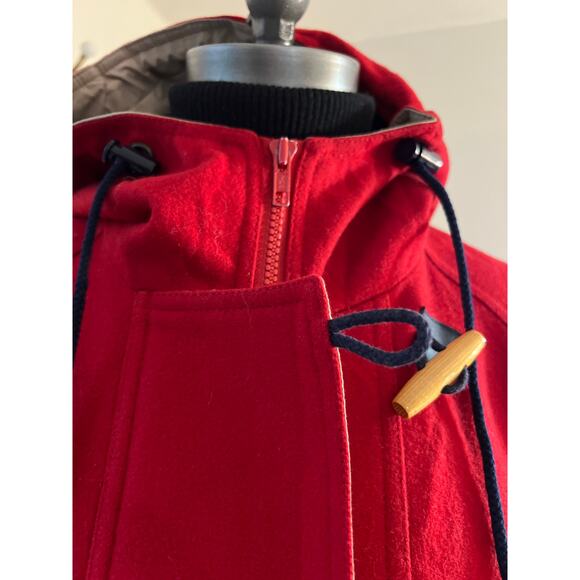 VTG women's Herman Kay wool red blend wool toggle‎ car coat 8 - Picture 9 of 12